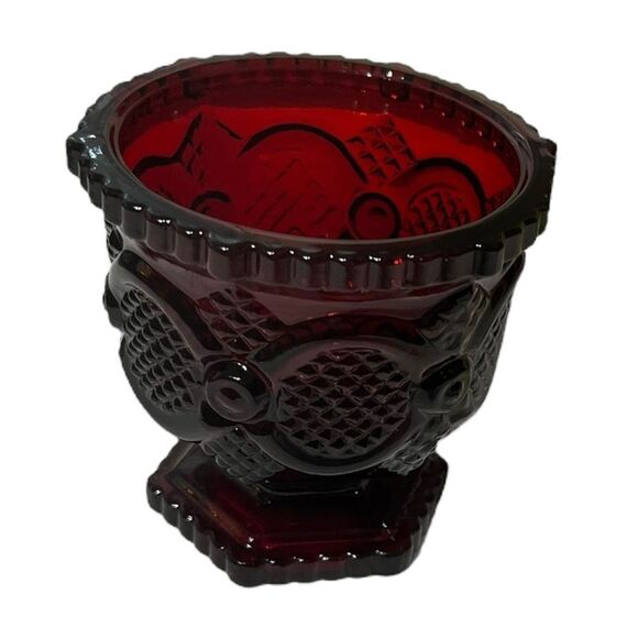 Avon 1876 Cape Cod Collection Vintage Ruby Red Glass Sugar Bowl - Picture 3 of 9